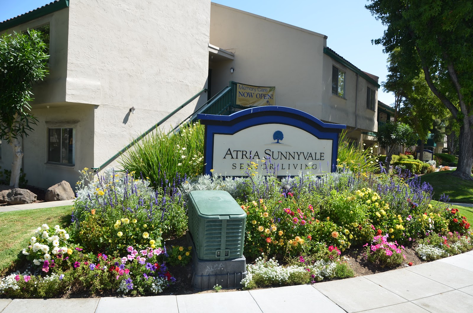 Entrance at Atria Sunnyvale, via Google Maps